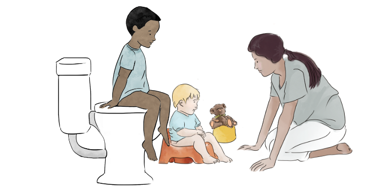 Getting Ready For Toilet Training Illustration - Plumtree
